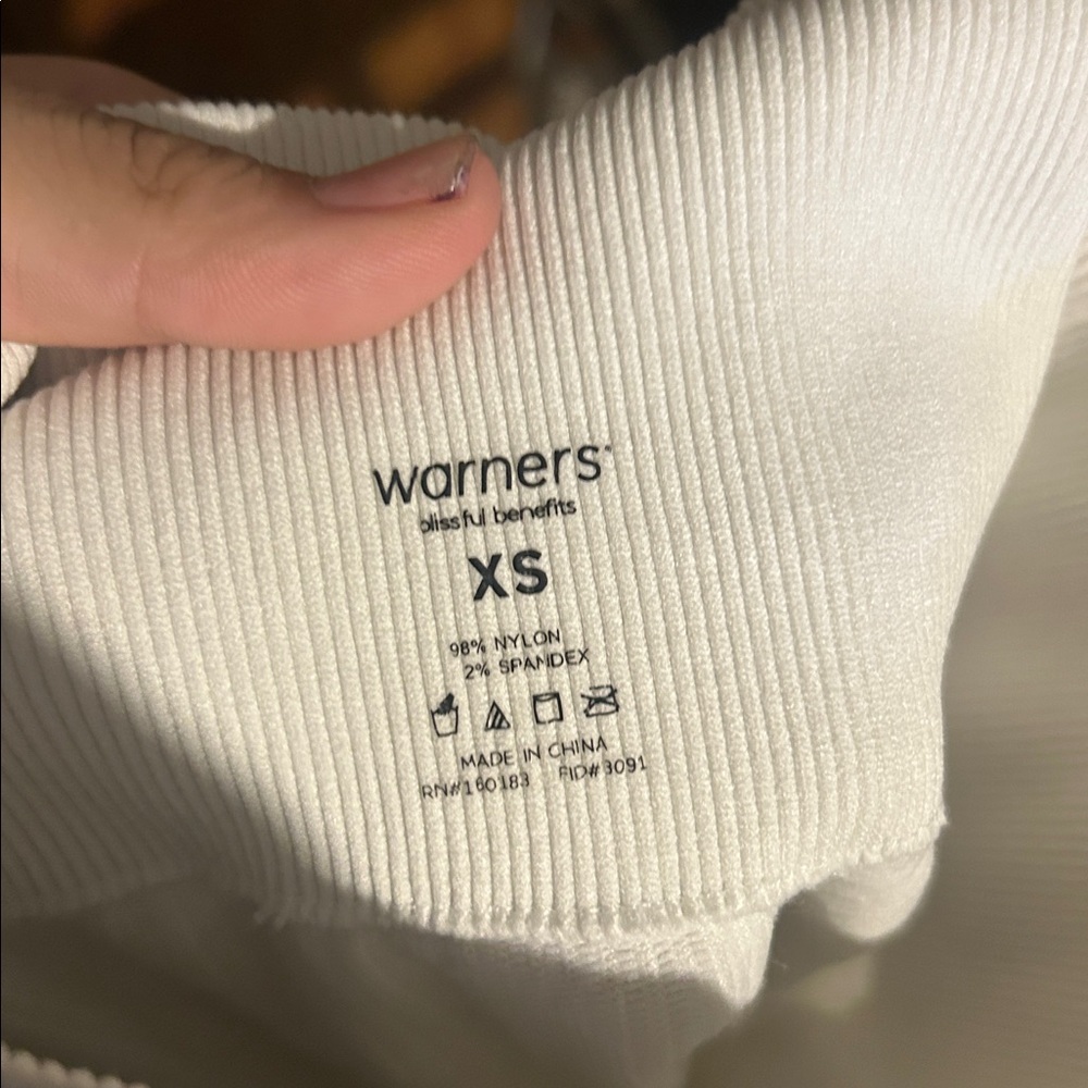 Warner's Cream Ribbed Garment - Picture 2 of 2